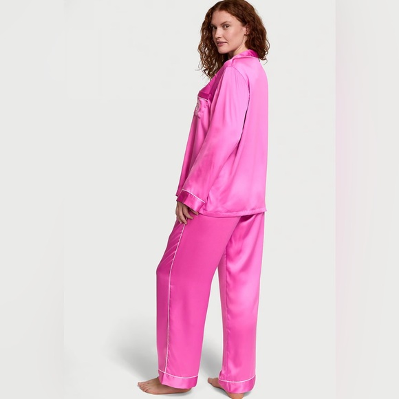 VICTORIA'S SECRET - Glazed Satin Long Pajama Set - NEW PEONY - Picture 3 of 4